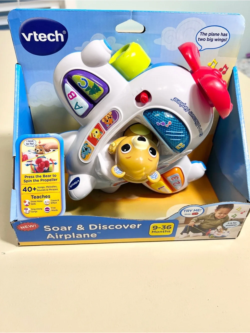 VTech Soar & Discover Airplane Interactive Learning Music Toy 9–36 Months New